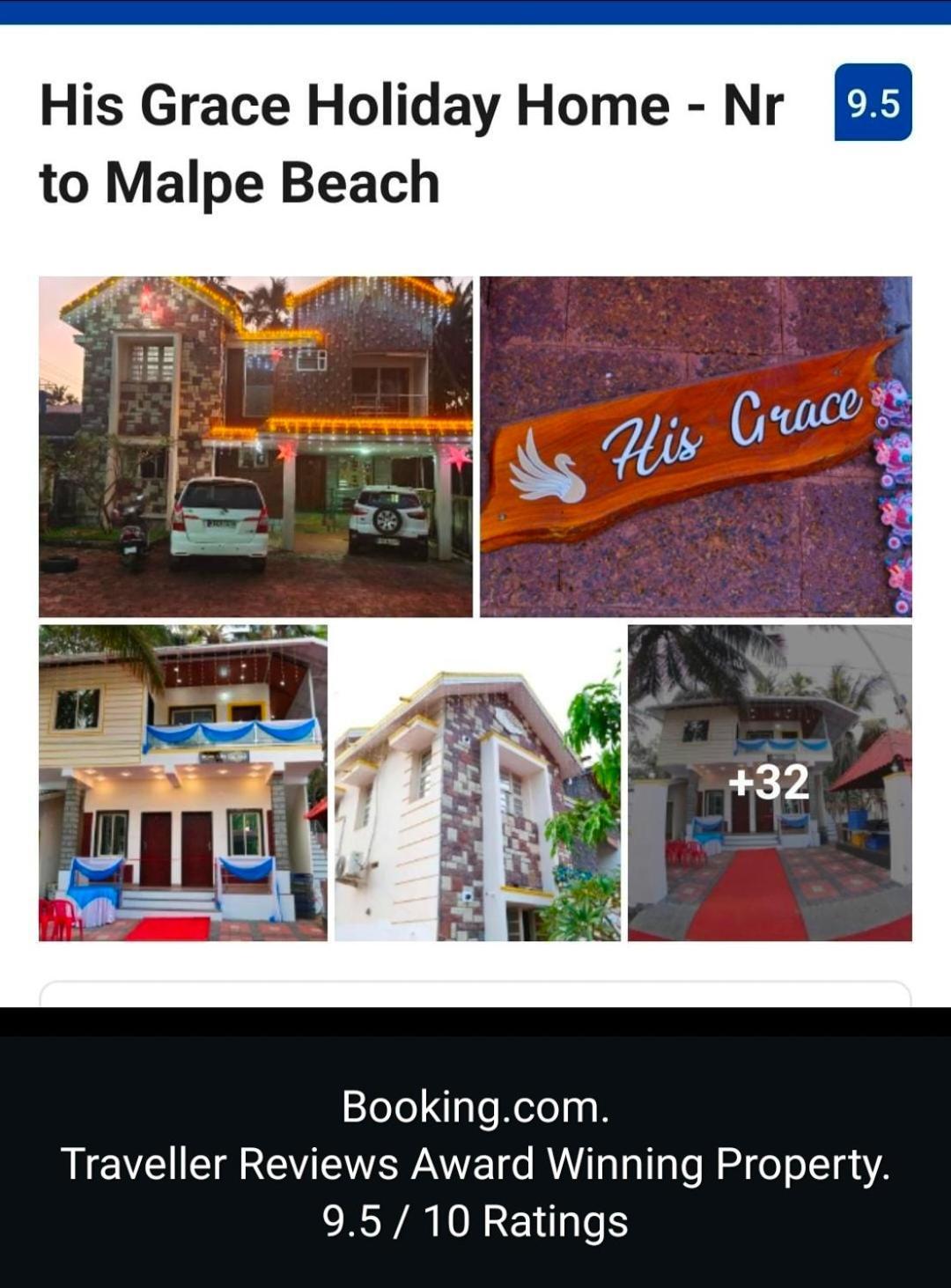 His Grace Holiday Home - Nr To Malpe Beach Udupi Esterno foto
